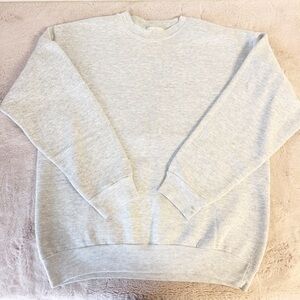VINTAGE Velva Sheen Heather Grey Blank Crewneck Sweatshirt Size Large